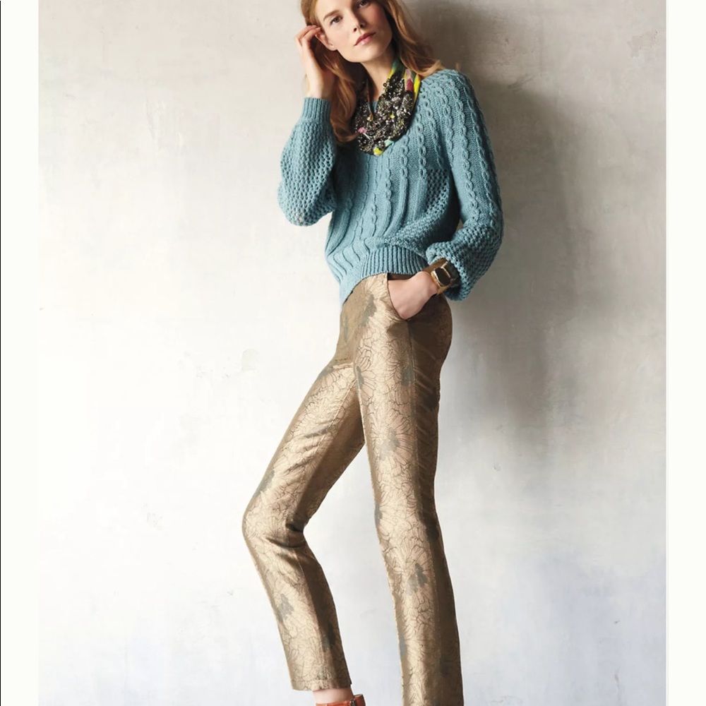 Elevenses Gilded Jacquard Crops